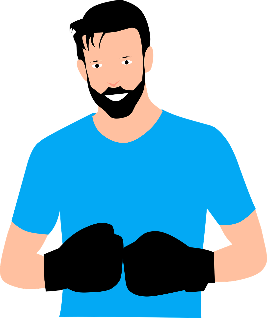 A man with boxing gloves posing