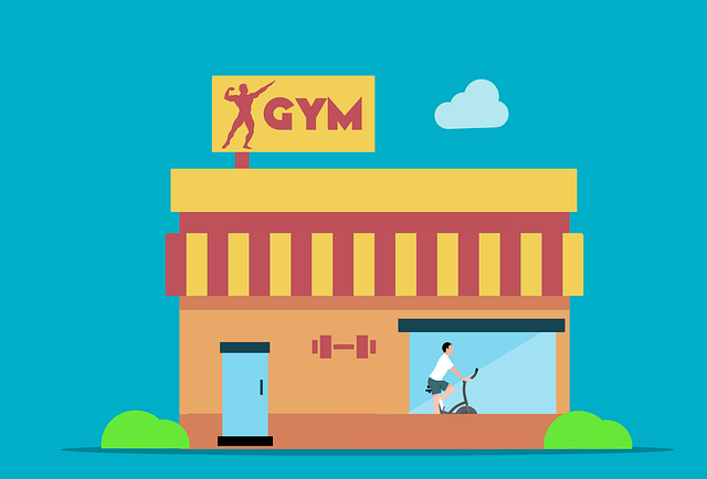 A building with a gym sign